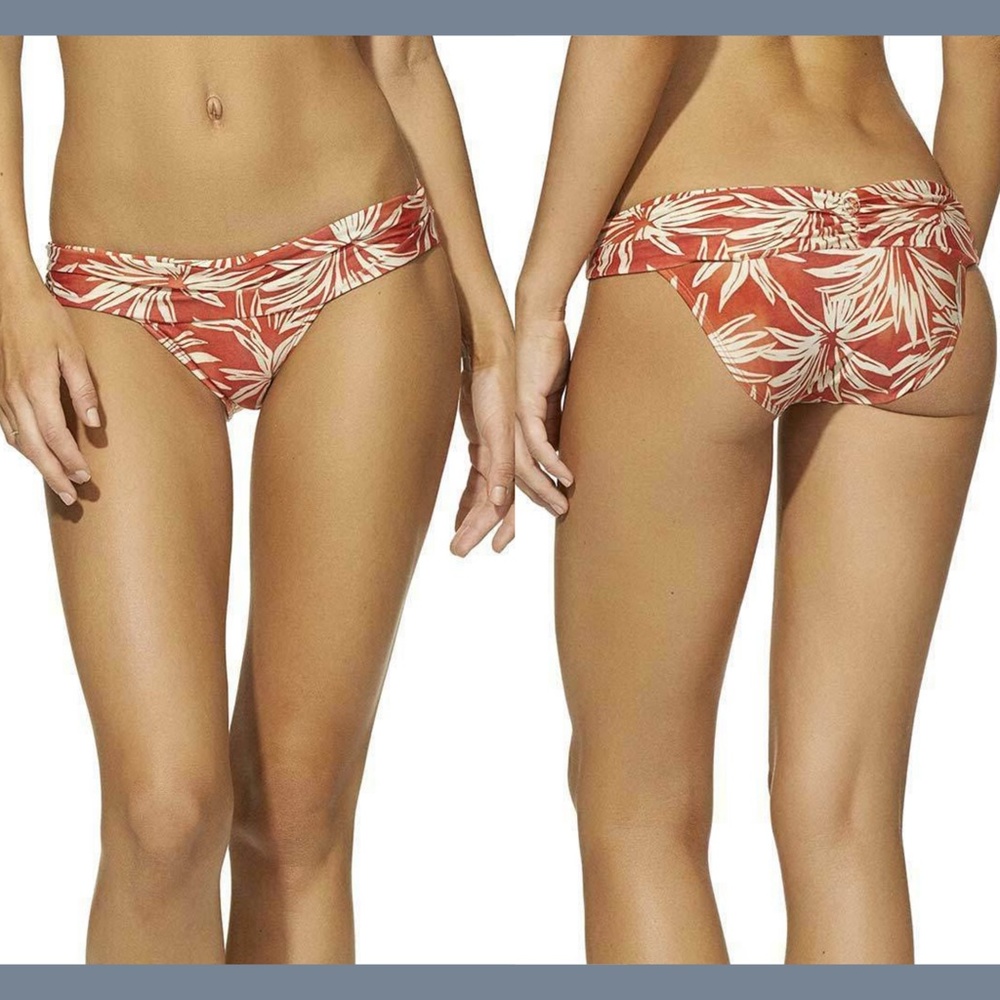 NWT $92 Vix Palm Pleats Bikini Bottom Swim‎ [ SZ Medium ]